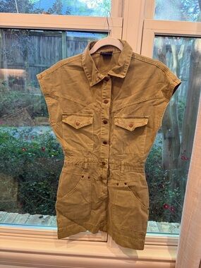 Miou Muse Green Denim Dress